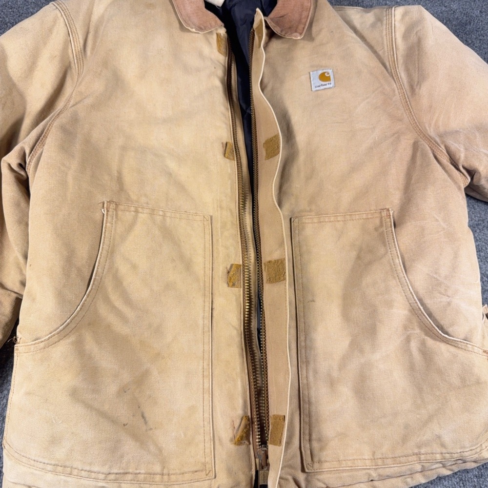 Vintage 90s Carhartt J02 Arctic Jacket Quilt Lined Union Made Detroit Large - Picture 10 of 16